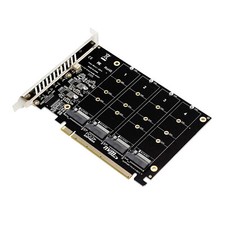 4-Port M.2 NVME SSD to PCIe 3.0 4.0 X16 Connector Expansion Card 4 x 32Gbps