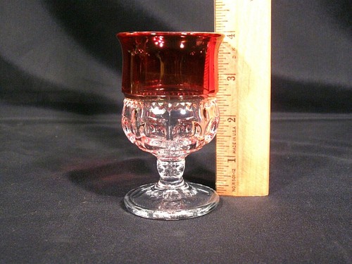 Tiffin Franciscan Kings Crown Ruby Flashed Top Claret Wine Glasses Set of 8 - Picture 11 of 11