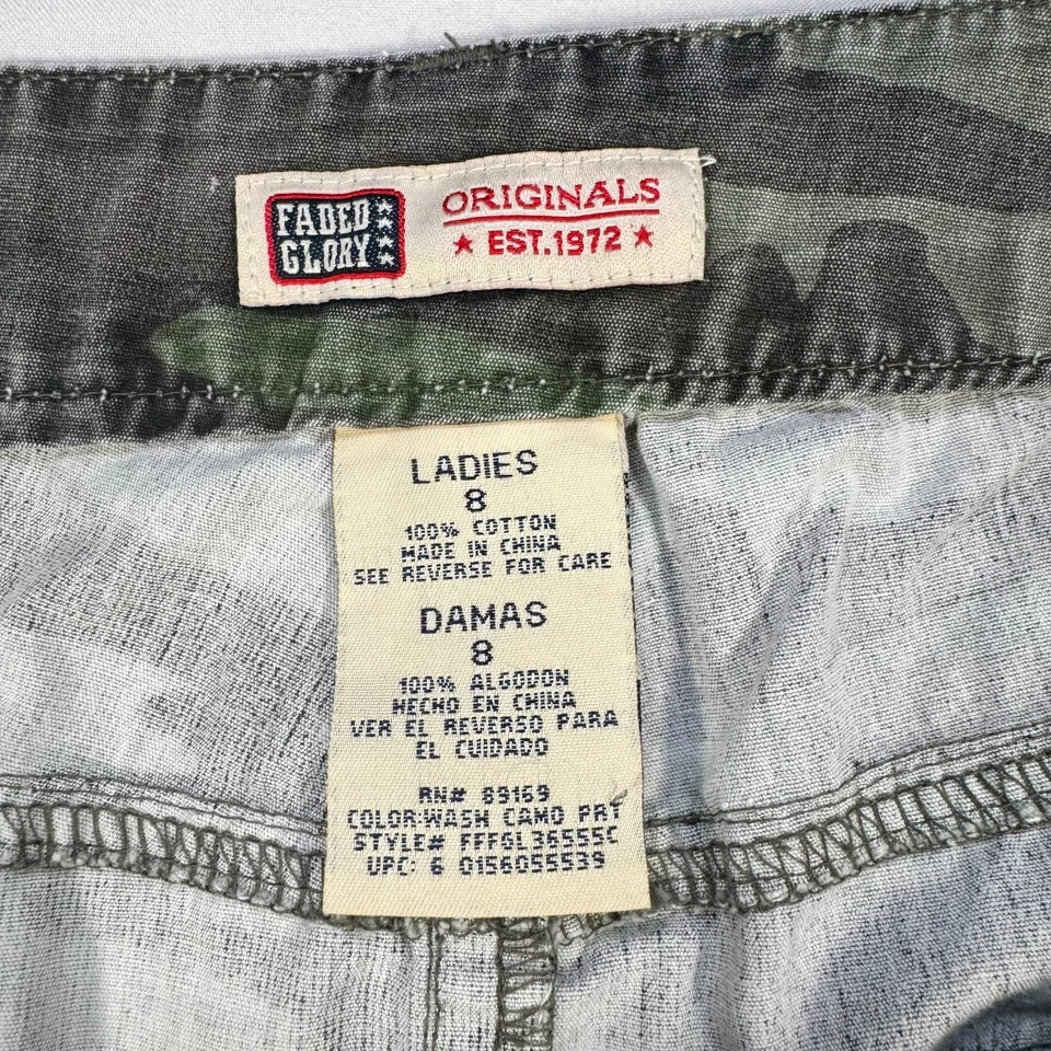 Женская юбка-карго Faded Glory размер 8 камуфляж 100% хлопок универсальные карманы - Изображение 3 из 4