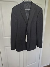 Calvin Klein Mens Slim fit Suit Jacket Blazer 46 Long Charcoal Grey NWOT