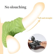 Male Condom Scrotum Testicle Squeeze Ring Penis Stretcher Enhancer Delay Ball