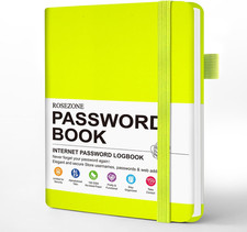 Password Book with Alphabetical Tabs. 4.3"X5.7" Internet Address Organizer Lo...