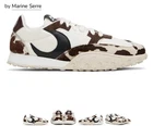 Marine Serre Crescent Moon Leather Sneakers Brown White Unisex EU 40
