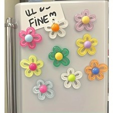 Flower Magnets - 10Pcs Colorful Cartoon Fridge Decor - Home Decoration
