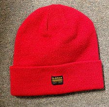 G Star Raw Originals Men's Effo Red Beanie Winter Hat Adults One Size