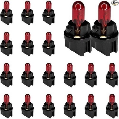 20PCS T5 17 57 86 Halogen Instrument Cluster Bulbs Kits, 12V Dash L Color: Red