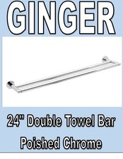 Ginger 3022-24/PC 24" Double Towel Bar Polished Chrome Solid Brass New