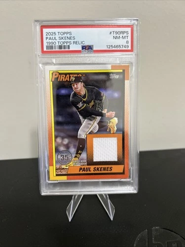 2025 Topps Series 1 - 1990 Topps Baseball Relics Paul Skenes #T90R-PS PSA 8