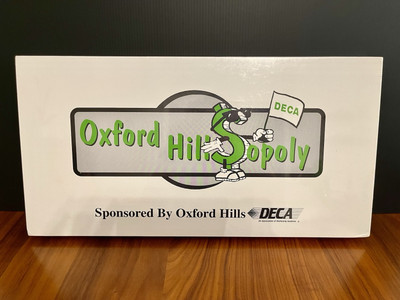 OXFORD HILLSOPOLY Custom Monopoly Board Game Oxford Hills ME Maine Landmarks VTG