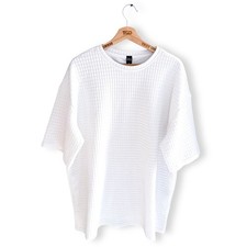 Ladies White T-Shirt Dress Short Sleeved Textured Oversized Tee Size 16