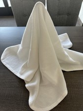 Vintage JE Morgan Cozy Baby Blanket Thermal Waffle Weave White Lovey 30 x31