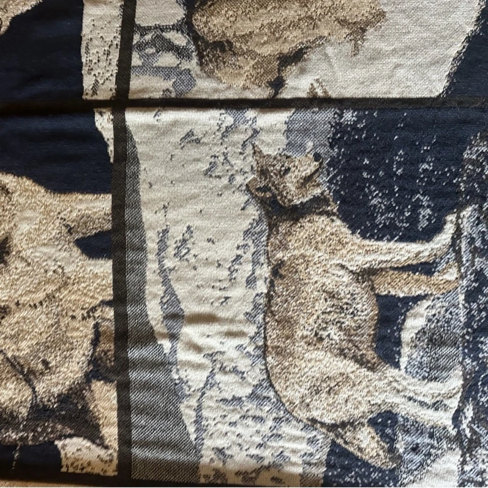 Tapiz temático lobo lobos afgano tiro decoración del hogar manta terrosa! Foto 4 de 4