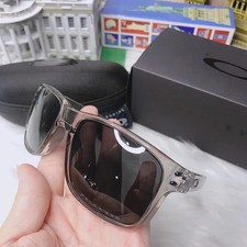 Oakley Holbrook Sunglasses Crystal Grey Frame Smoke Lens Square Sport Men SO - 8