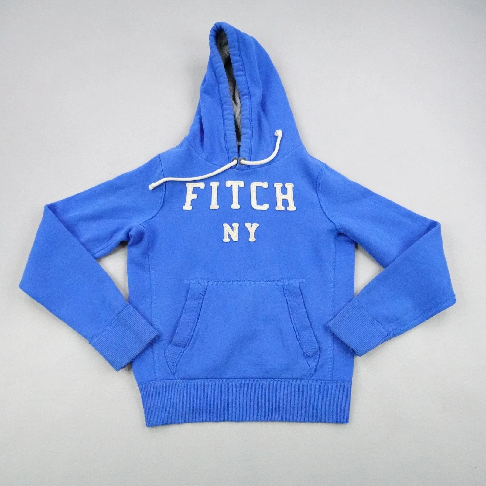 Abercrombie & Fitch Hoodie Mens Medium Blue Thermal New York Pullover Sweatshirt
