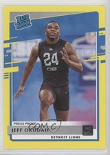 2020 Panini Donruss Rated Rookie Dollar Tree Press Proof Yellow Jeff Okudah 4z8