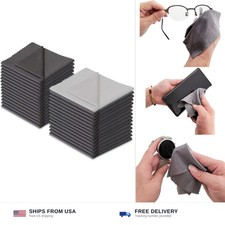30 Pack Microfiber Cleaning Cloths 6x7 inches Eyeglass Lens Wipes Grey White