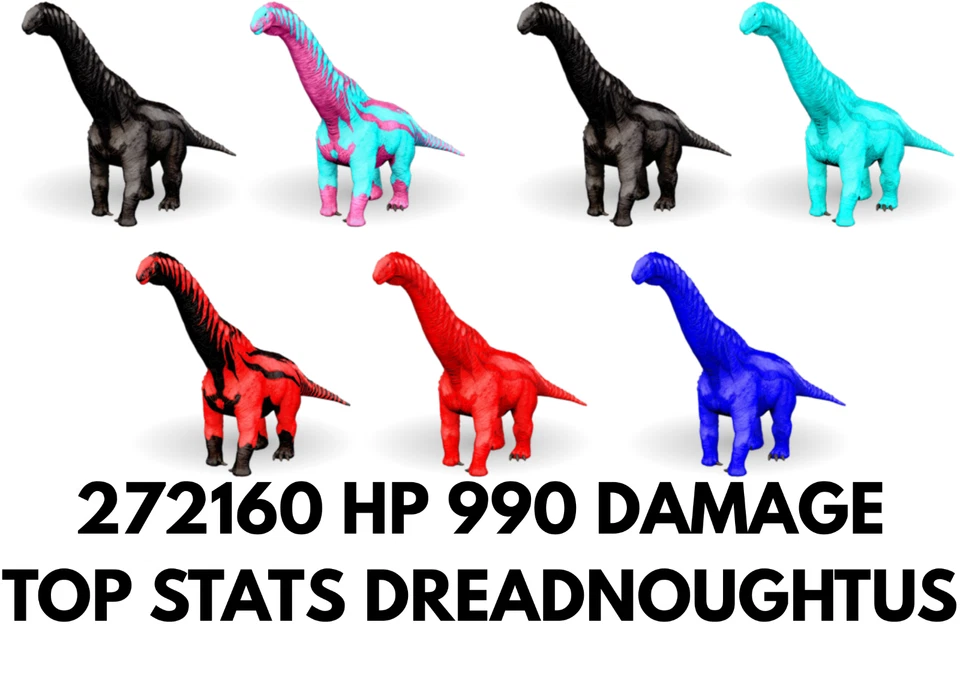 Dreadnoughtus 990 DMG 272160 HP Clone & Eggs Ark Survival Ascended Official PVE - Image 1 of 1