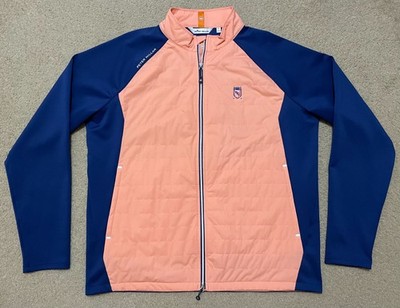 Peter Millar Hyperlight Merge Hybrid Jacket Mens XL Sunbeam Blue Full-Zip Logo