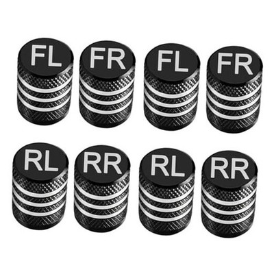 Pitlane Performance Tire Valve Stem Caps (8 Pack) Labeled (FR FL RR RL)