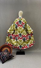 Uzbek ikat chapan/Cotton jacket/Boho ikat coat/Ethnic abaya cape/Tribal kimono