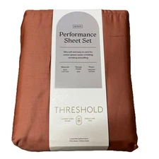 Threshold 400 Thread Count Cotton Sateen 4-Piece Sheet Set Luxurious Queen