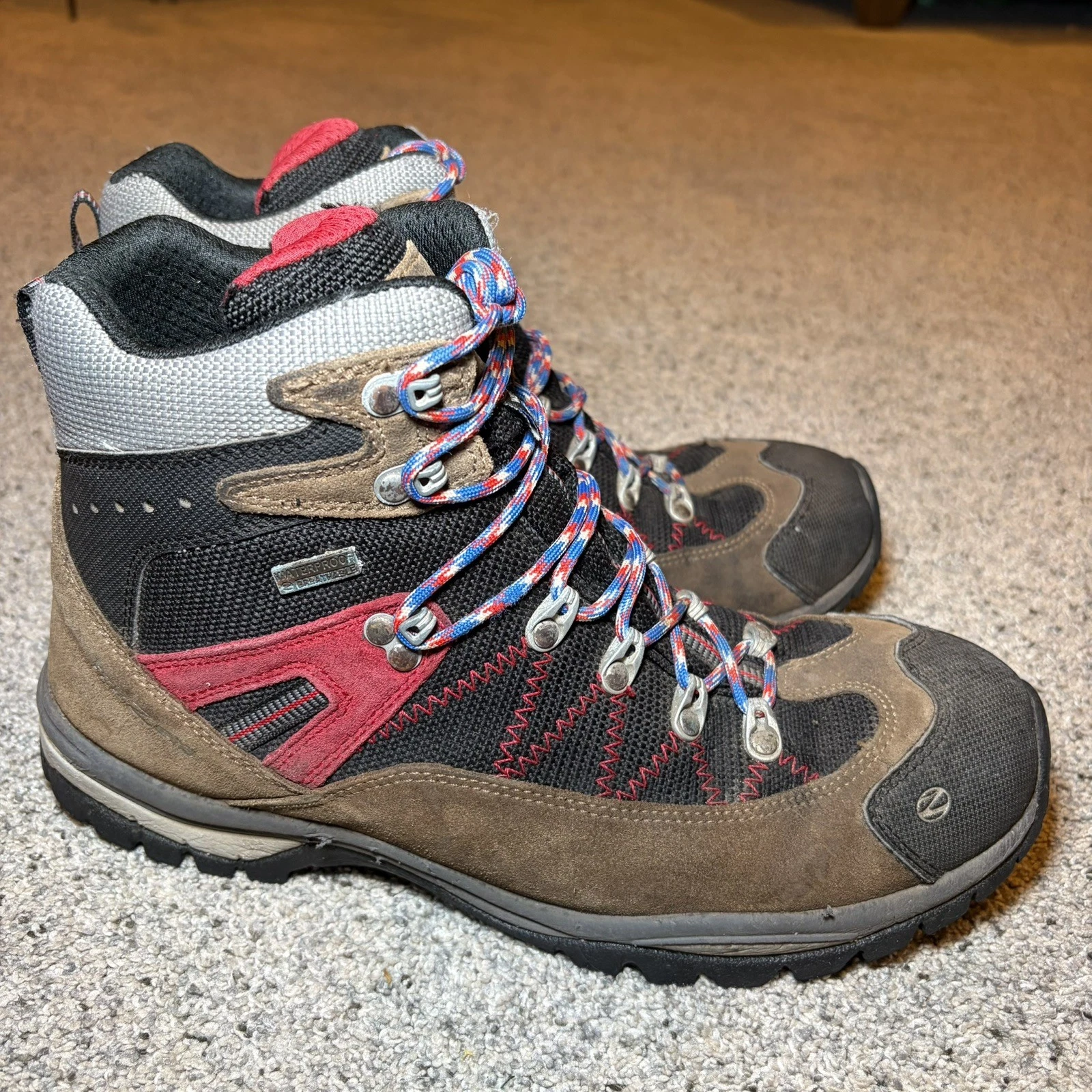 Tre Zera Waterproof Gore-Tex brown leather mens hiking boots sz 10M