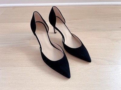Stuart Weitzman Mara 75 D'Orsay Pump Black Suede Size 6.5 NWT