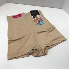 Maidenform Shapewear High Waist Boy Shorts Womens Size L Beige SE0701 - NEW