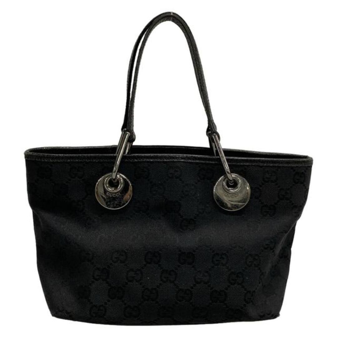 Gucci Eclipse GG Tote Bag Black Leather Small Used Stylish Bag