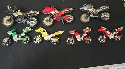 7  POWER RANGERS BANDAI THUNDER Wild Force, Jet, BIKE LOT  VINTAGE