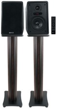 Rockville ELITE-5B 5.25" Bookshelf Speakers w/Bluetooth 36" Dark Wood Stands