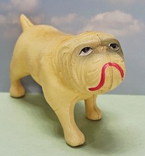 Vintage Celluloid Animal Dog Bulldog Christmas Putz Toy Made In Japan 4.25" Long