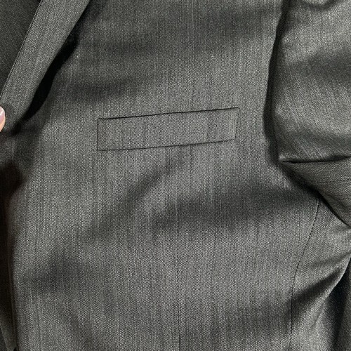 JOS A BANK 100% Wool Herringbone Jacket Blazer Charcoal Business Preppy 42R - Picture 3 of 18