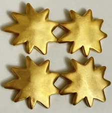 4 Stars Large Chunky Metal Goldtone Jacket Overcoat Coat Buttons 1.75” x 1.75”