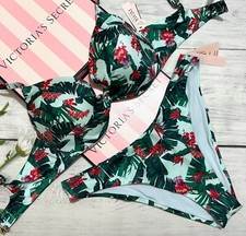 Victoria's Secret Swim Twist Removable Push-Up Brazilian Bikini Bottom Set Palm