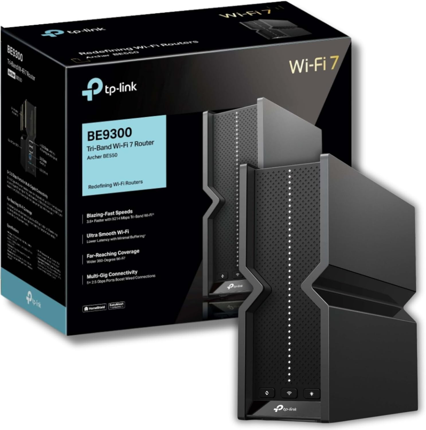 TP-Link Archer BE550 Router Wi-Fi 7 BE9300Mbps Tri-Band 2.5G Ports,USB Port VPN