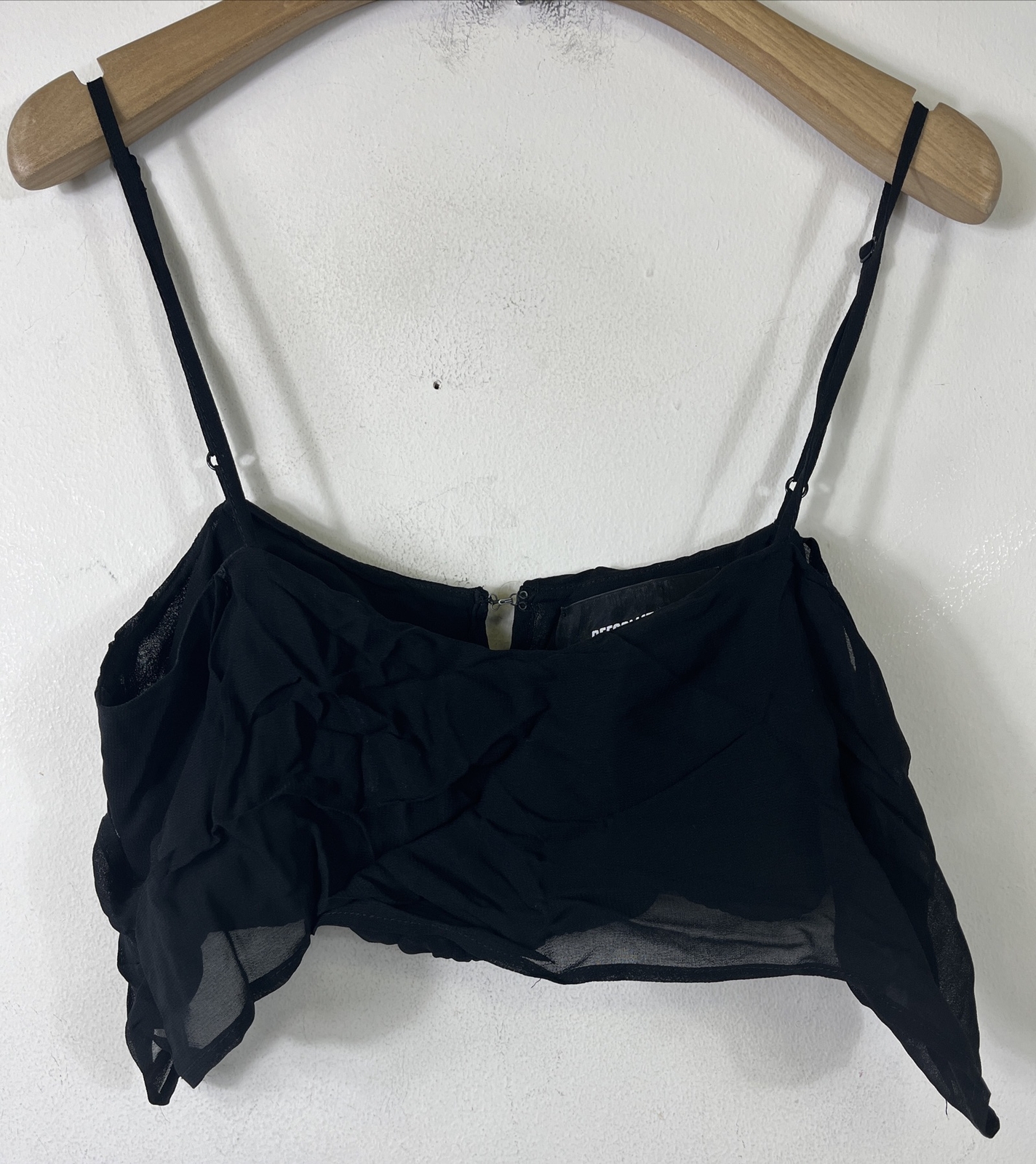 Reformation Black Crop Top Camisole Shirt double … - image 1