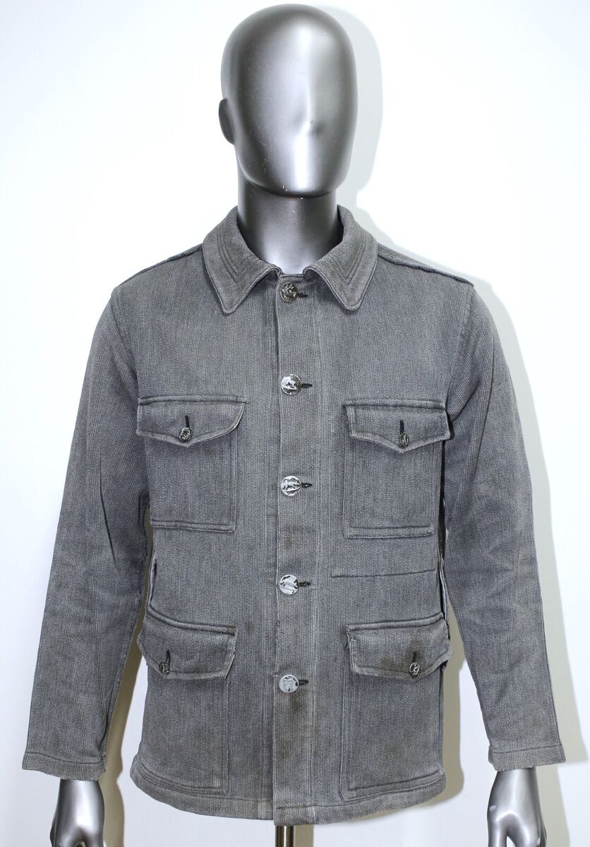 Vintage 1950/60s Grey Cotton Piqué Hunting Jacket KIDUR Size Vintage 1950/60s Grey Cotton Piqué Hunting Jacket KIDUR Size