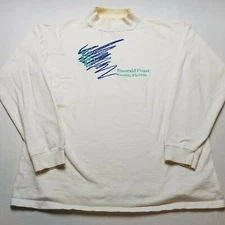 Vtg Sea Dog Emerald Coast T-Shirt Mens L Destin Florida Long Sleeve USA 90s F27