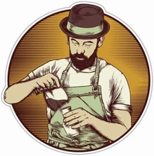 Coffee Supply Barista Premium Quality Late Car Bumper Window Sticker Decal 4.6"