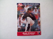 SCOTT ERICKSON MINNESOTA TWINS 1992 POST  #18 of 30 MLB BASEBALL