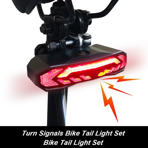 LED USB Rechargeable Bike Tail Light Set Remote Turn Signals Brake Bicycle Alarm - Picture 21 of 23