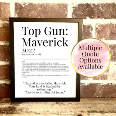 TOP GUN: MAVERICK 2022 WÖRTERBUCH BESCHREIBUNG FILM FILM ZITAT VINTAGE DRUCKE