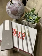 Complex Culture Luxury 4 Piece FACE & EYE Brush Set - Grey & Gold FULL SZ RET$74