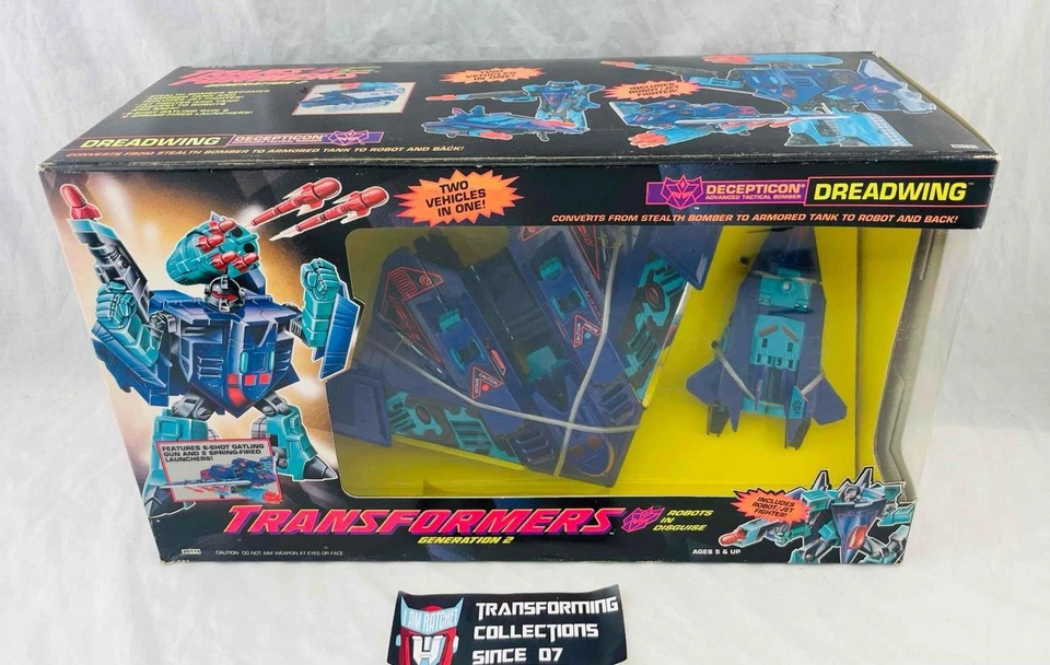 Transformers Original G2 1993 Decepticon Dreadwing With Smokescreen MISB - Image 4 of 4