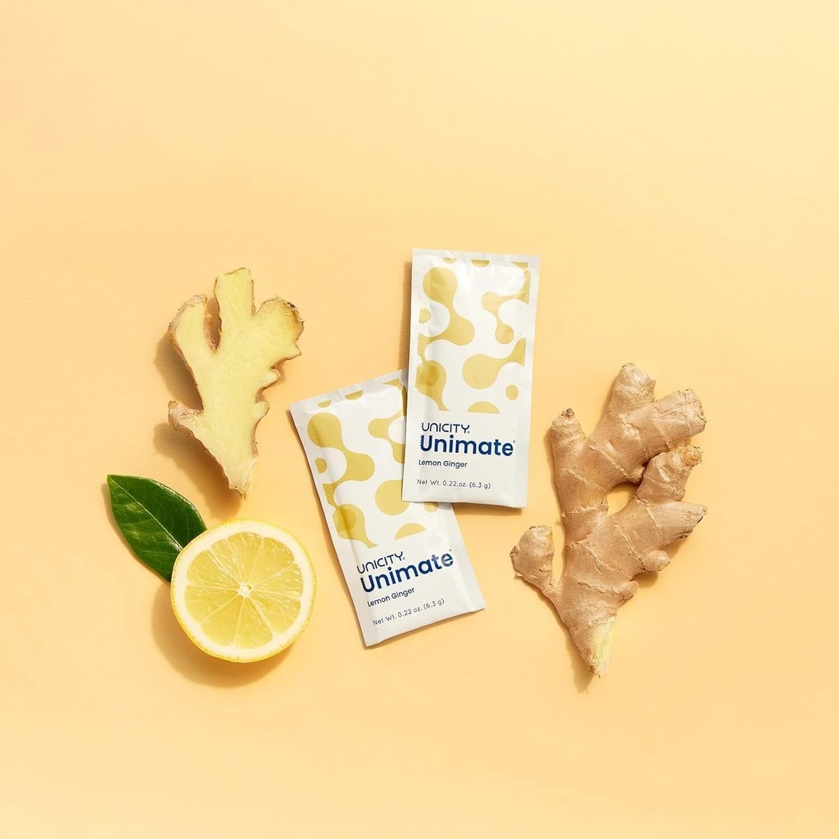 Unicity UNIMATE (Lemon Ginger, 30 Pouches) | Supports
