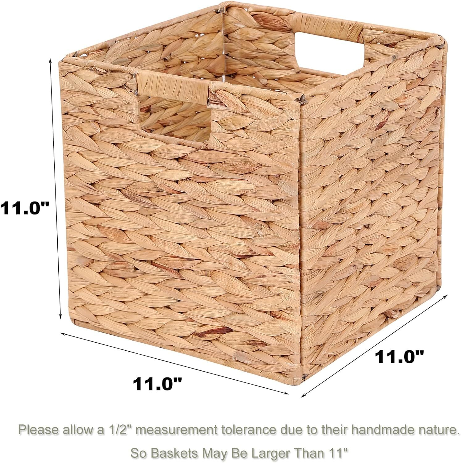 Wicker Storage Cube Foldable Hand-Woven Hyacinth Storage Basket