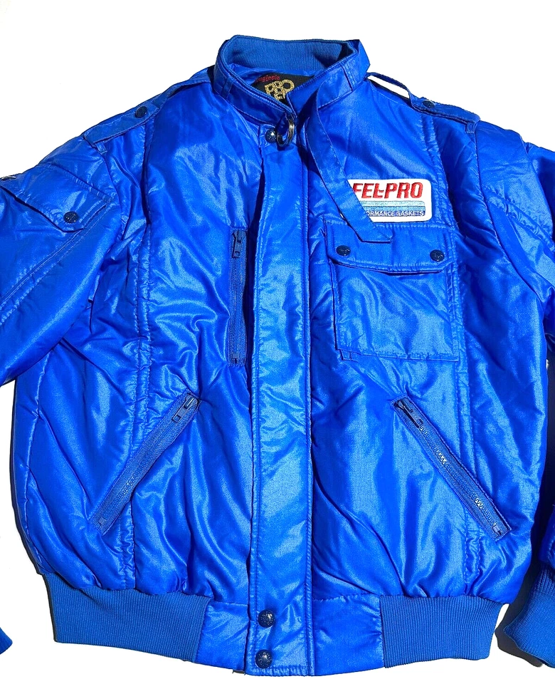 1980's King Louie Pro Fit Fel-Pro Performance Gaskets VTG Blue Nylon Jacket-NEW - Image 2 of 4
