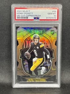 2022 Panini Select Kenny Pickett Die Cut Copper Prizm /149 Rookie RC #64 PSA 10