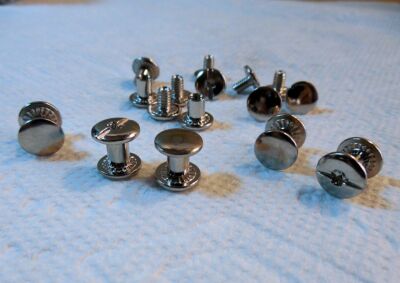 CHICAGO SCREWS 1/4'' or 3/8'' Nickel Plated Brass for Leather Belts_Bridles_Crafts